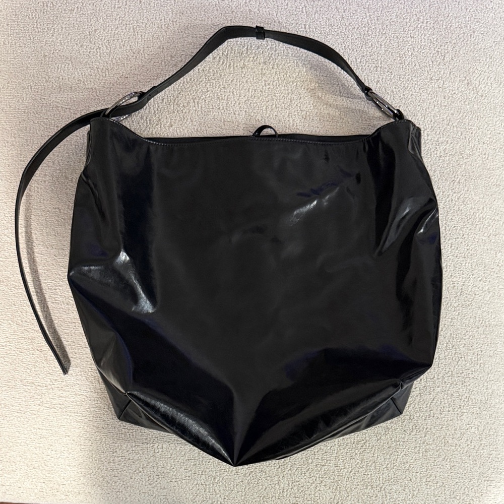 Zara large black leather bag